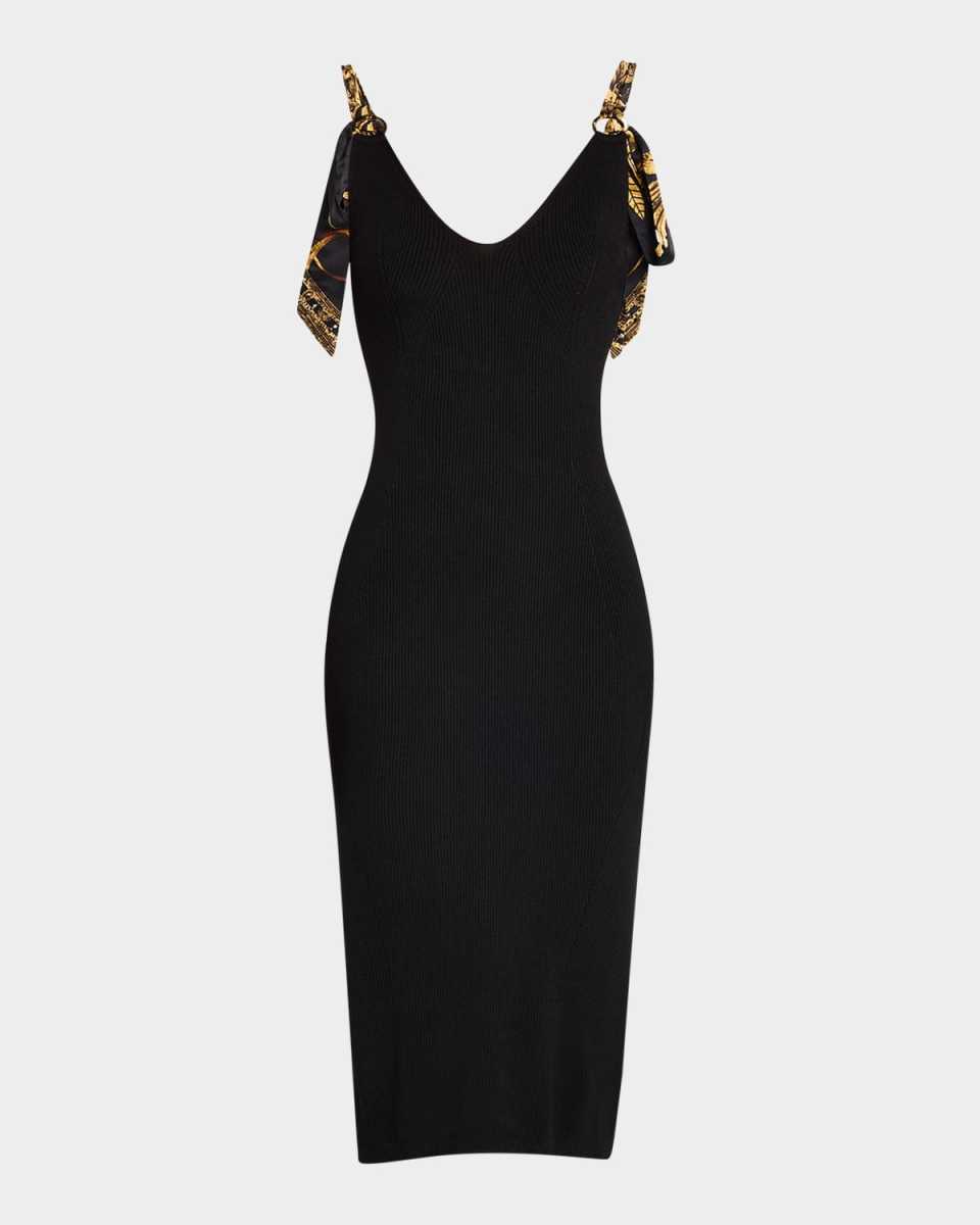 Era of Empires Knit Maxi Dress with Silky Ties